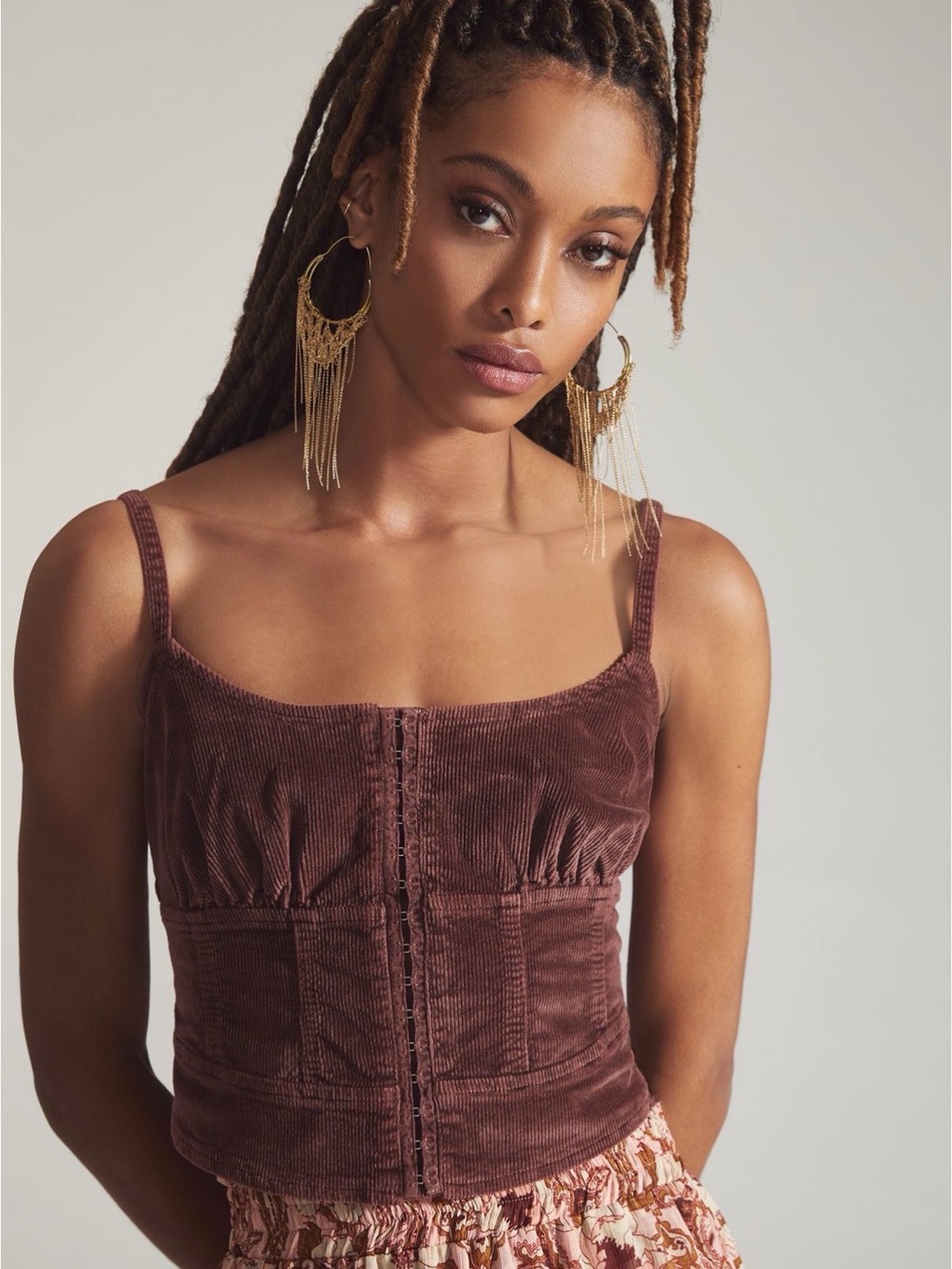 NWT Anthropologie-Pilcro Corduroy corset top